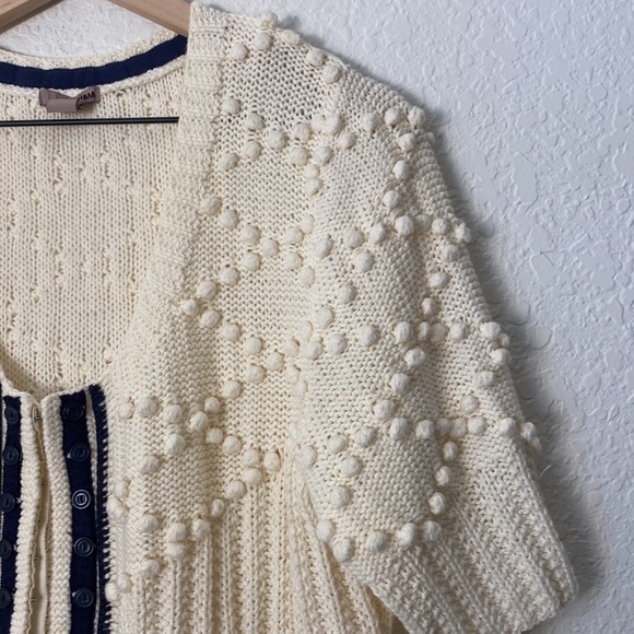 H&M short sleeve ivory hook and eye machine washable cardigan size 14 - Picture 5 of 8